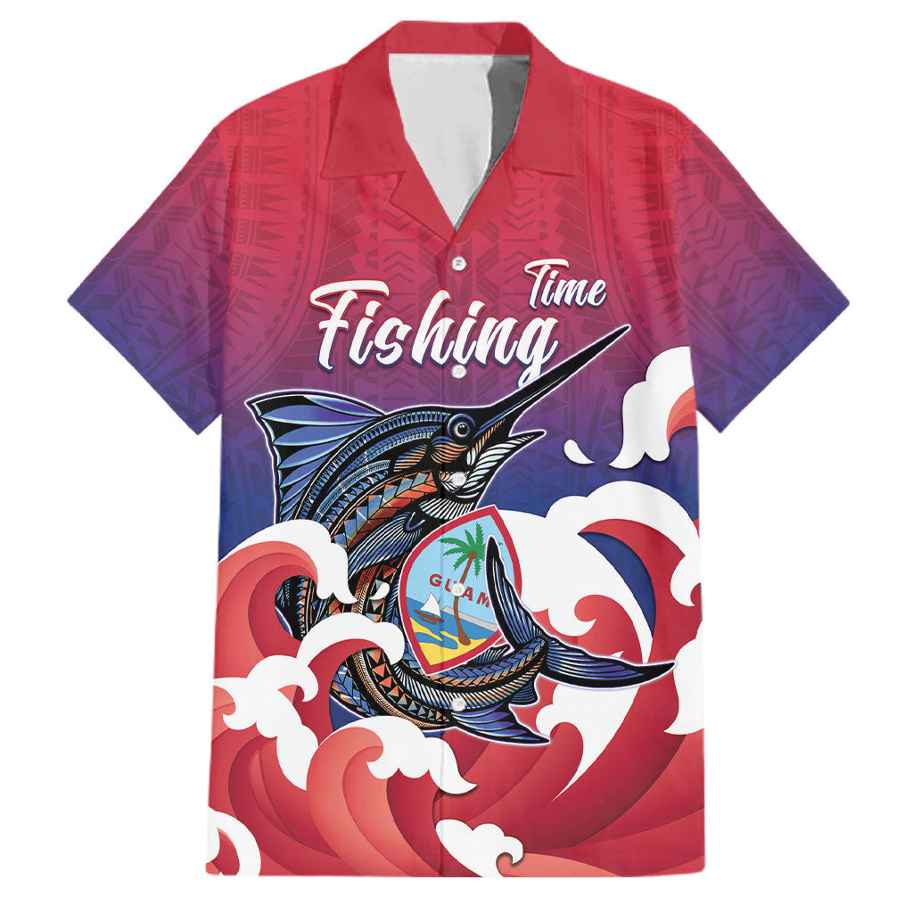 Guam Blue Marlin Fishing Family Matching Puletasi and Hawaiian Shirt Polynesian Style