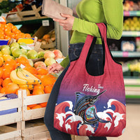 Guam Blue Marlin Fishing Grocery Bag Polynesian Style