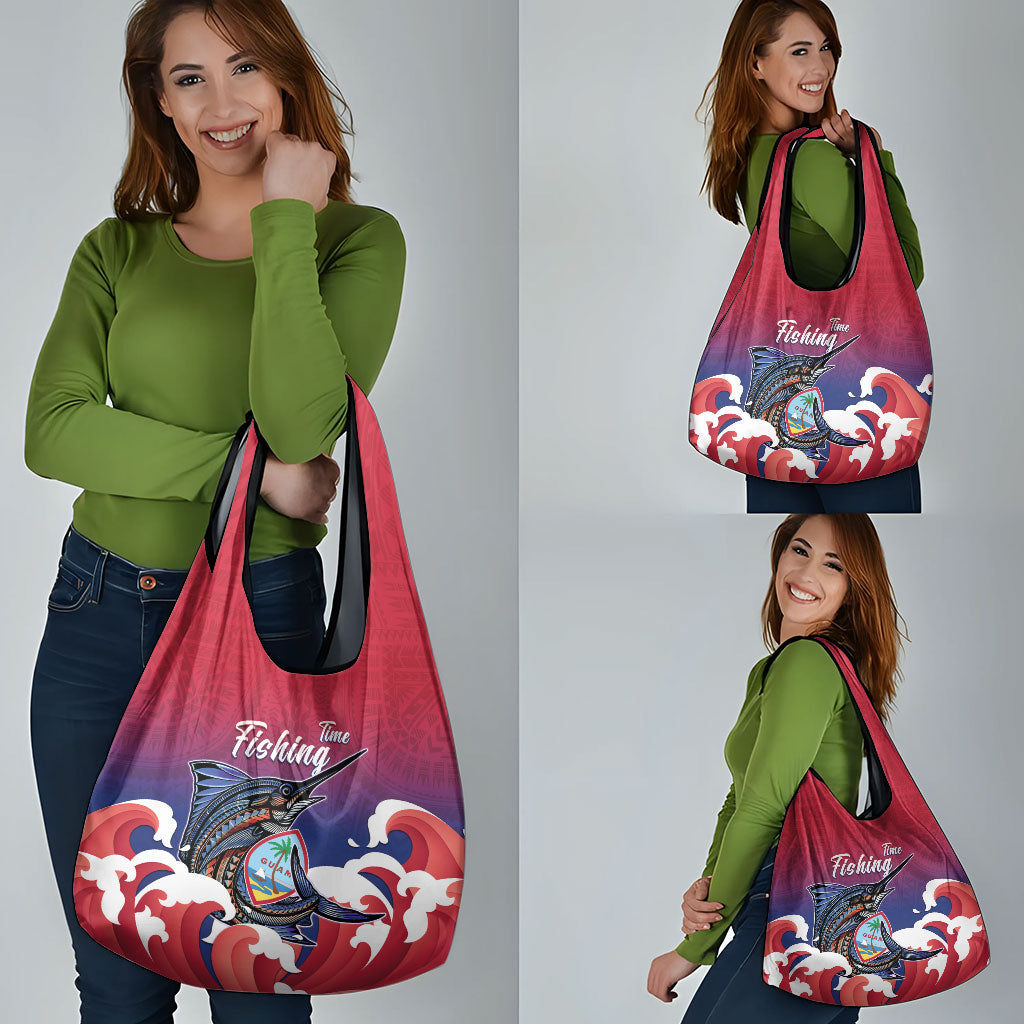 Guam Blue Marlin Fishing Grocery Bag Polynesian Style