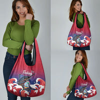 Guam Blue Marlin Fishing Grocery Bag Polynesian Style