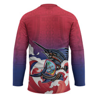 Guam Blue Marlin Fishing Hockey Jersey Polynesian Style