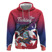 Guam Blue Marlin Fishing Hoodie Polynesian Style