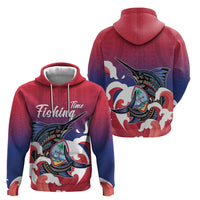 Guam Blue Marlin Fishing Hoodie Polynesian Style