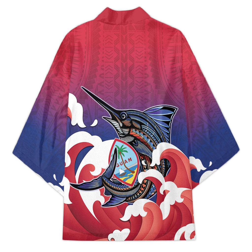 Guam Blue Marlin Fishing Kimono Polynesian Style