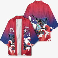 Guam Blue Marlin Fishing Kimono Polynesian Style