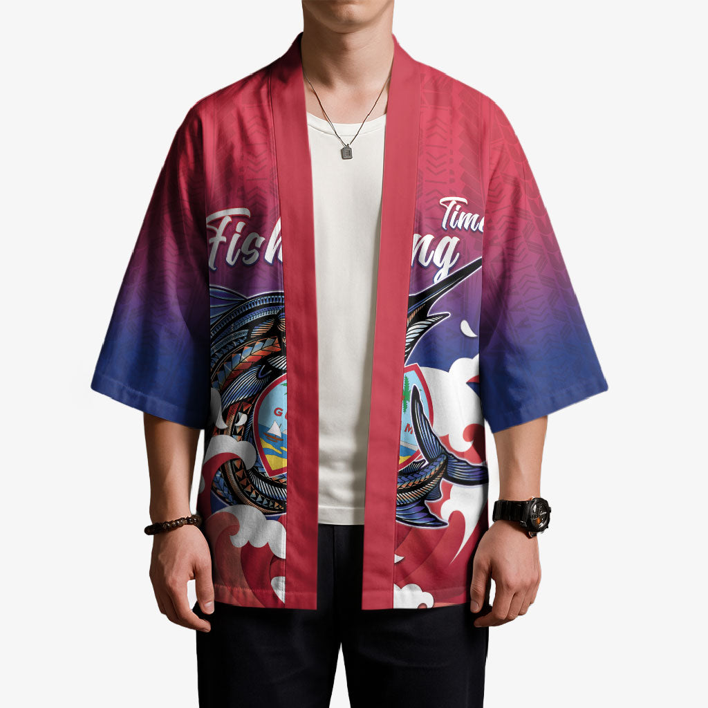 Guam Blue Marlin Fishing Kimono Polynesian Style