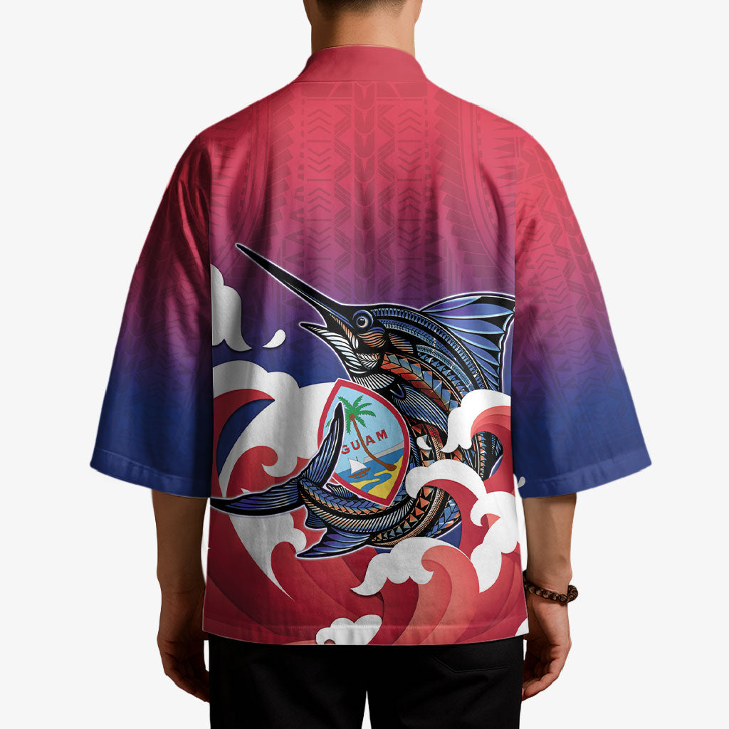 Guam Blue Marlin Fishing Kimono Polynesian Style