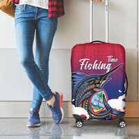 Guam Blue Marlin Fishing Luggage Cover Polynesian Style