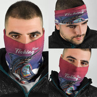 Guam Blue Marlin Fishing Neck Gaiter Polynesian Style