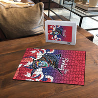 Guam Blue Marlin Fishing Puzzle Polynesian Style