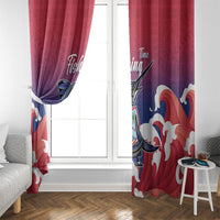 Guam Blue Marlin Fishing Window Curtain Polynesian Style