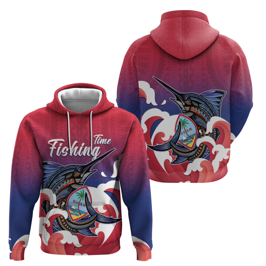 Guam Blue Marlin Fishing Zip Hoodie Polynesian Style