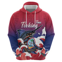 Guam Blue Marlin Fishing Zip Hoodie Polynesian Style