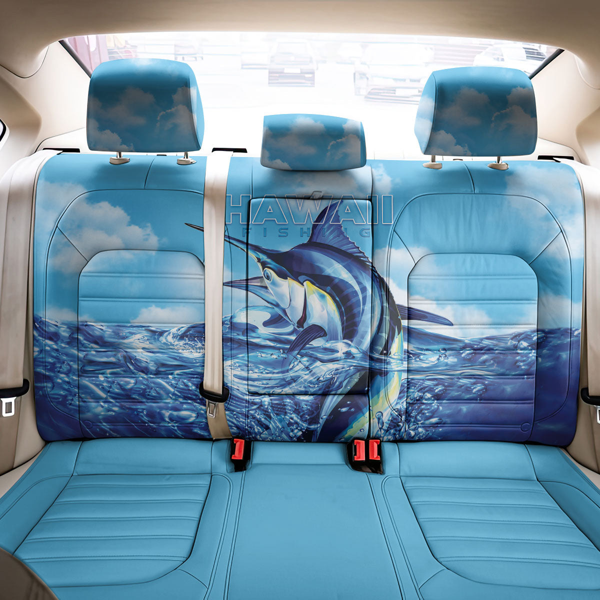 Hawaii Blue Marlin Fishing Back Car Seat Cover