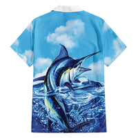Hawaii Blue Marlin Fishing Family Matching Long Sleeve Bodycon Dress and Hawaiian Shirt LT05 - Polynesian Pride