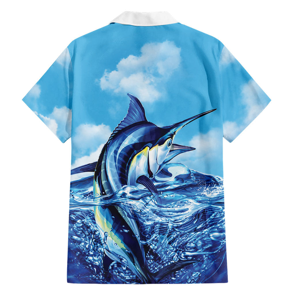 Hawaii Blue Marlin Fishing Family Matching Mermaid Dress and Hawaiian Shirt LT05 - Polynesian Pride