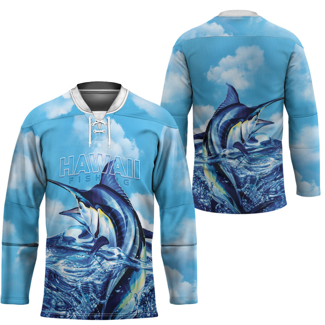 Hawaii Blue Marlin Fishing Hockey Jersey