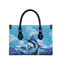 Hawaii Blue Marlin Fishing Leather Bag