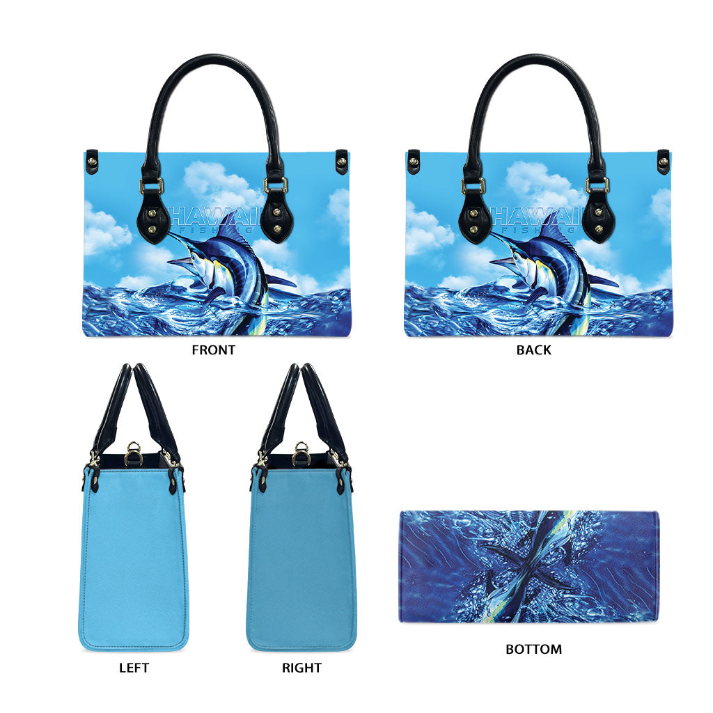 Hawaii Blue Marlin Fishing Leather Bag