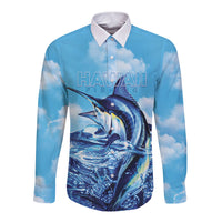 Hawaii Blue Marlin Fishing Long Sleeve Button Shirt