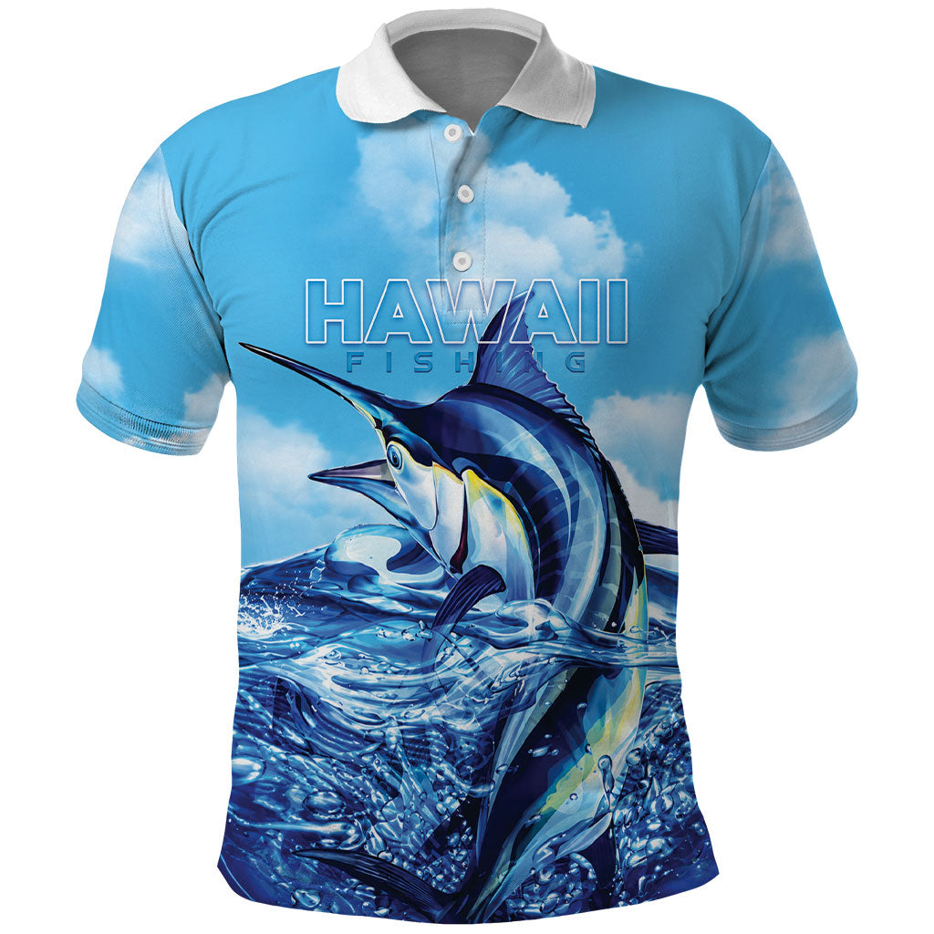 Hawaii Blue Marlin Fishing Polo Shirt