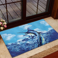 Hawaii Blue Marlin Fishing Rubber Doormat