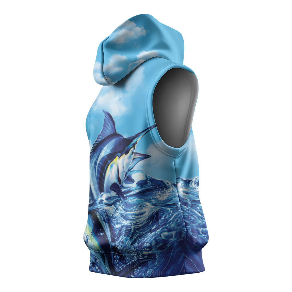 Hawaii Blue Marlin Fishing Sleeveless Hoodie