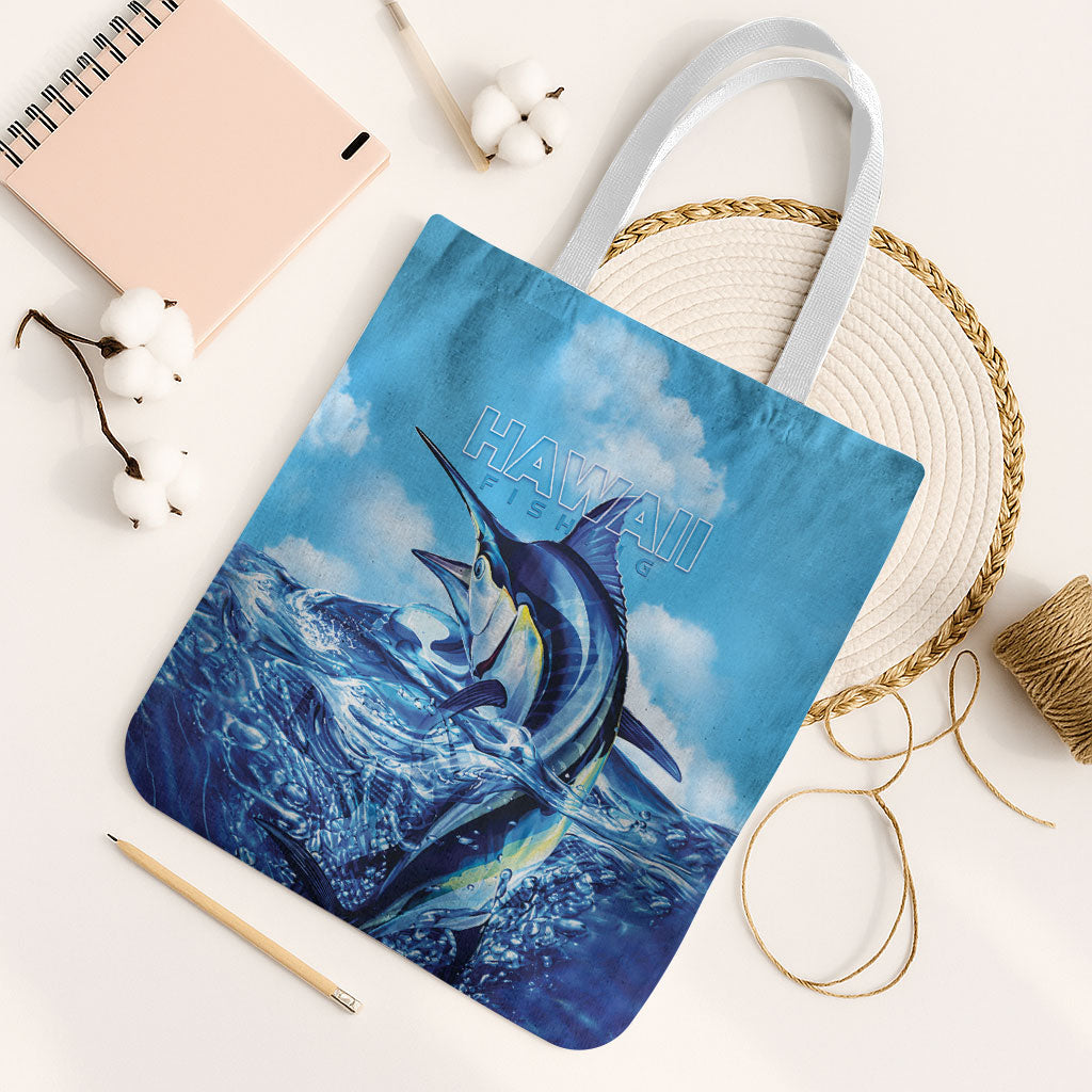 Hawaii Blue Marlin Fishing Tote Bag