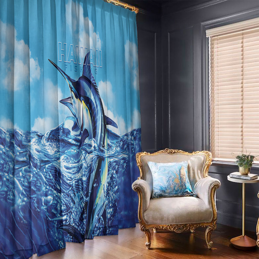 Hawaii Blue Marlin Fishing Window Curtain