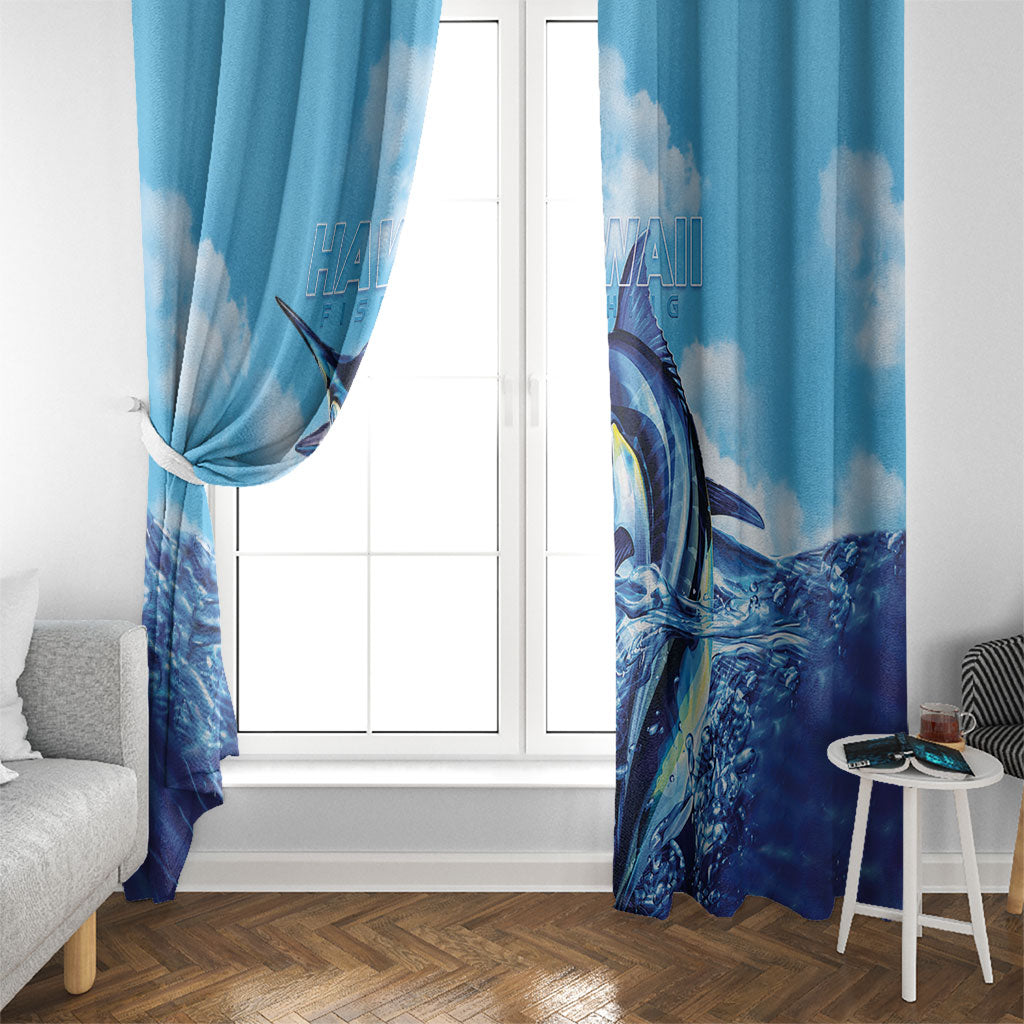 Hawaii Blue Marlin Fishing Window Curtain