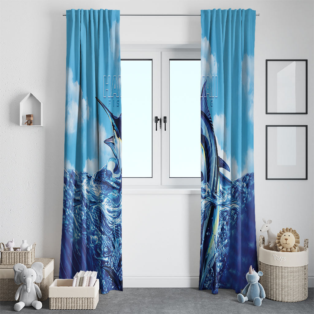 Hawaii Blue Marlin Fishing Window Curtain