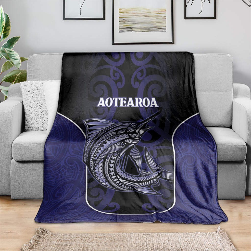 New Zealand Aotearoa Blanket Blue Marlin Fishing Maori Pattern