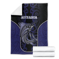 New Zealand Aotearoa Blanket Blue Marlin Fishing Maori Pattern