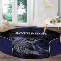 New Zealand Aotearoa Round Carpet Blue Marlin Fishing Maori Pattern