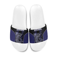 New Zealand Aotearoa Slide Sandals Blue Marlin Fishing Maori Pattern