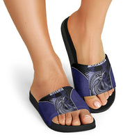 New Zealand Aotearoa Slide Sandals Blue Marlin Fishing Maori Pattern