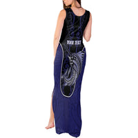 Personalised New Zealand Aotearoa Tank Maxi Dress Blue Marlin Fishing Maori Pattern