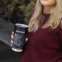Personalised New Zealand Aotearoa Tumbler Cup Blue Marlin Fishing Maori Pattern