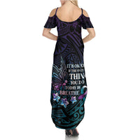 Polynesia Suicide Prevention Awareness Family Matching Summer Maxi Dress and Hawaiian Shirt Keep Going The World Needs You