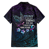Polynesia Suicide Prevention Awareness Family Matching Tank Maxi Dress and Hawaiian Shirt Keep Going The World Needs You