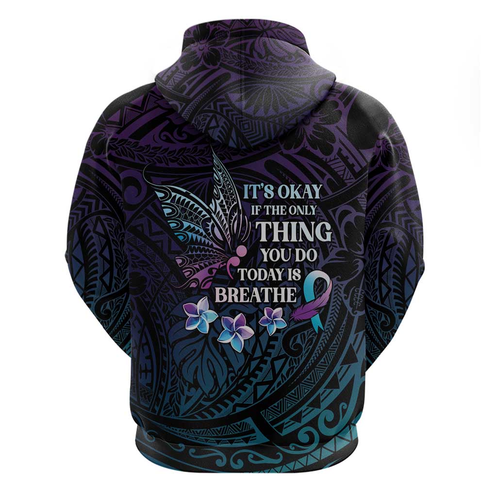 Polynesia Suicide Prevention Awareness Zip Hoodie Keep Going The World Needs You