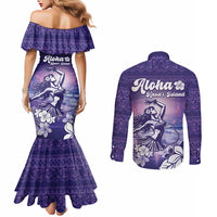 Aloha Hawaii Kauai Island Couples Matching Mermaid Dress and Long Sleeve Button Shirt Hula Till You Drop