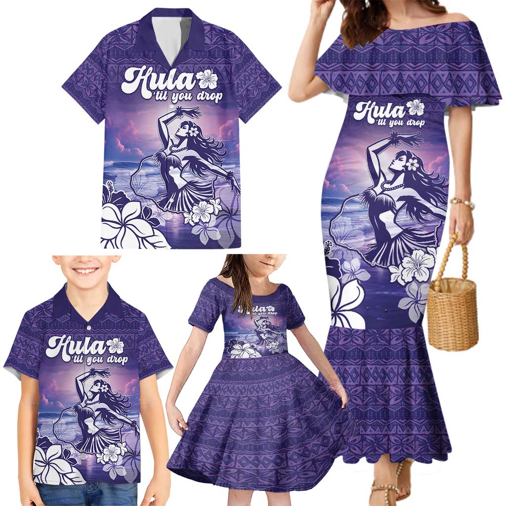 Aloha Hawaii Kauai Island Family Matching Mermaid Dress and Hawaiian Shirt Hula Till You Drop LT05 - Polynesian Pride