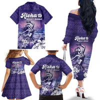 Aloha Hawaii Kauai Island Family Matching Off The Shoulder Long Sleeve Dress and Hawaiian Shirt Hula Till You Drop LT05 - Polynesian Pride