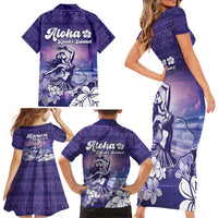 Aloha Hawaii Kauai Island Family Matching Short Sleeve Bodycon Dress and Hawaiian Shirt Hula Till You Drop LT05 - Polynesian Pride