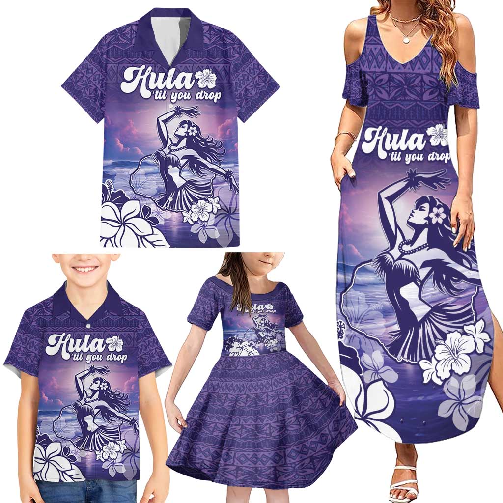 Aloha Hawaii Kauai Island Family Matching Summer Maxi Dress and Hawaiian Shirt Hula Till You Drop LT05 - Polynesian Pride