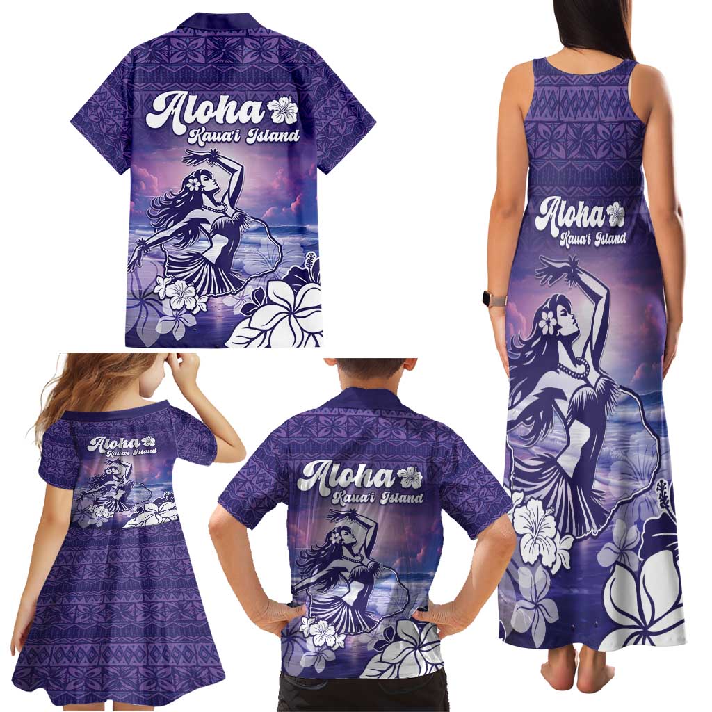 Aloha Hawaii Kauai Island Family Matching Tank Maxi Dress and Hawaiian Shirt Hula Till You Drop LT05 - Polynesian Pride
