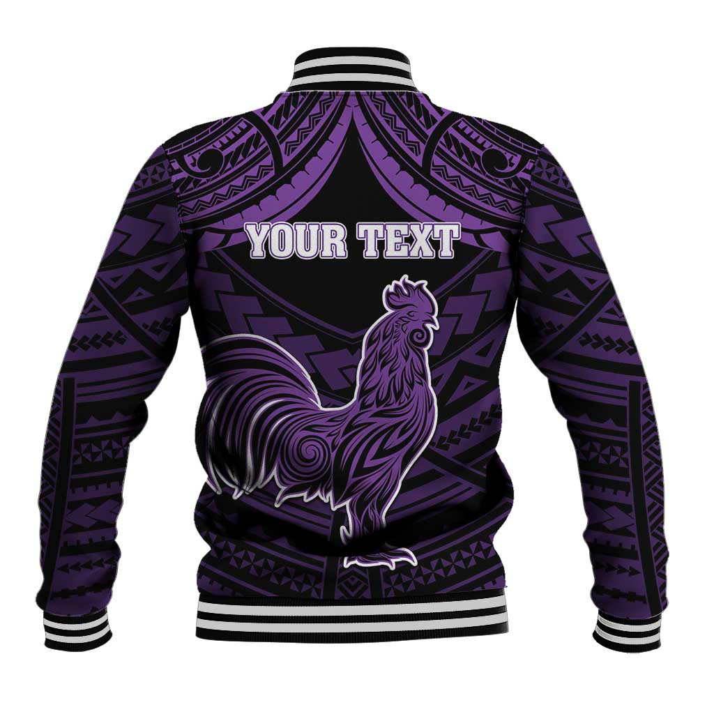 Personalised Hawaii Kauai Island Baseball Jacket Rooster Tribal Tattoo Simple Style