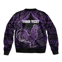 Personalised Hawaii Kauai Island Bomber Jacket Rooster Tribal Tattoo Simple Style
