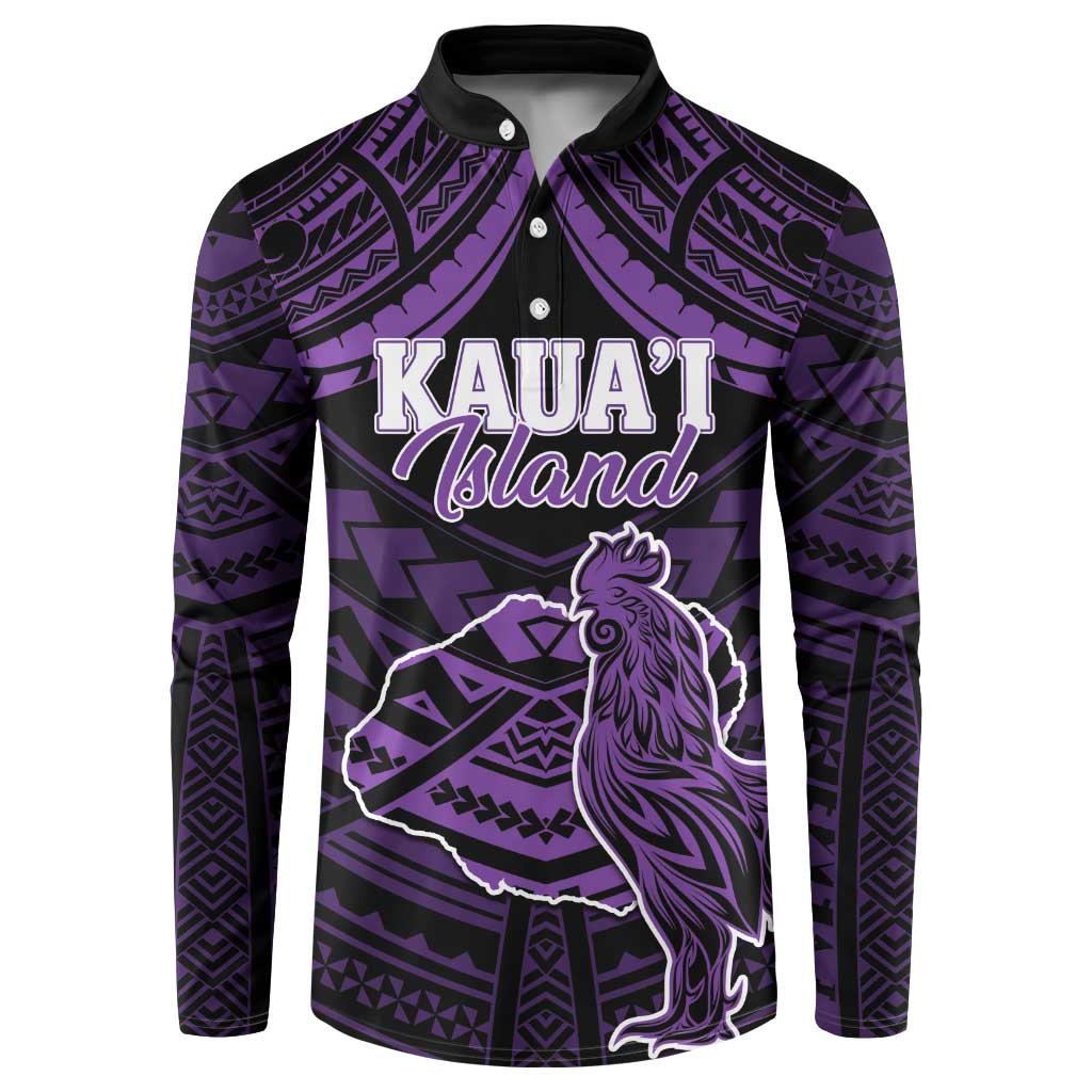 Personalised Hawaii Kauai Island Button Sweatshirt Rooster Tribal Tattoo Simple Style